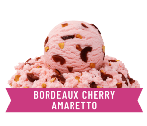 Cherry-flavored ice cream with amaretto and cherry chunks.