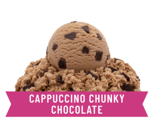 Rich cappuccino-flavored ice cream with chocolate chunks.