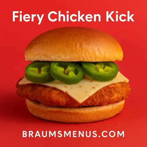 Spicy chicken sandwich with pepper jack Braum's